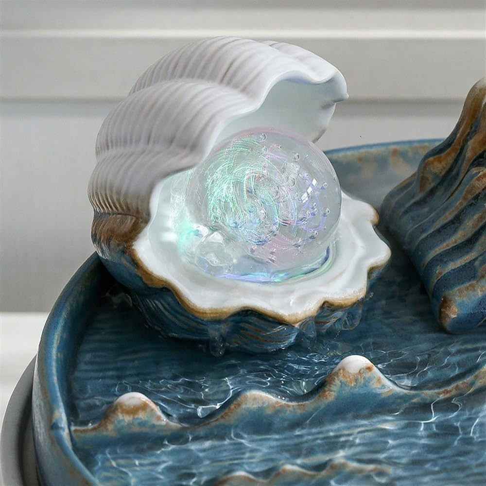 GLigeT Tabletop Fountain Polybasin Circulating Water Feature Desktop Small Humidifier Company Living Room Fountain Decoration Housewarming Gift Water Fountain Decor