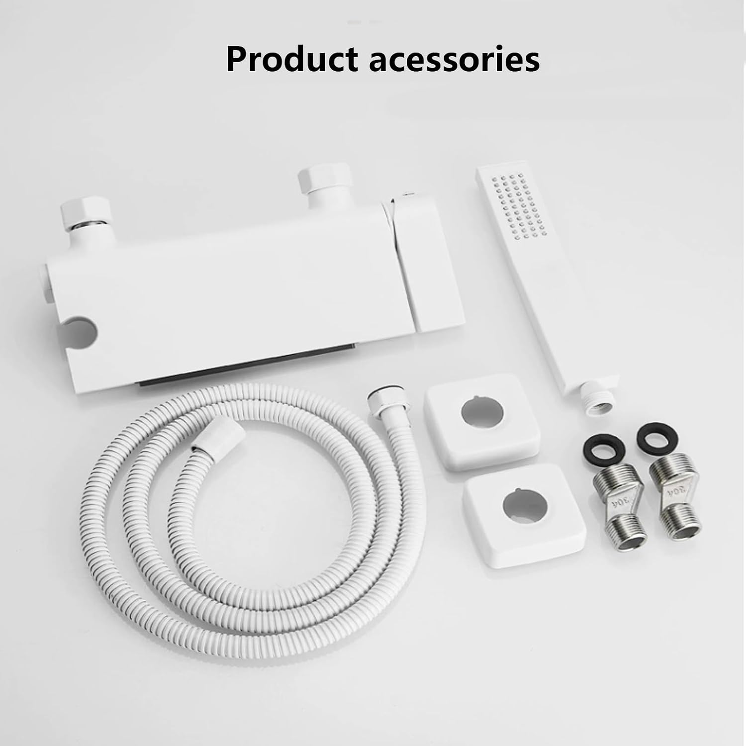 Easy Shower Set, Bathroom Shower Set, Utility Shower Set with Large Shelf, Waterfall Drain, Brass Body, Booster Shower Head, Silicone Spout, Suitable for Bathroom, Hotel, Gym, Pet Shop ( Color : Cream