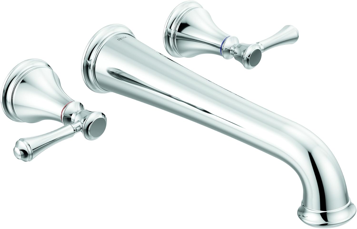 Delta Wall Mount Bathroom Faucet 3 Hole, Chrome Bathroom Sink Faucet for Vanity, Chrome T5797-WL (Valve Not Included)