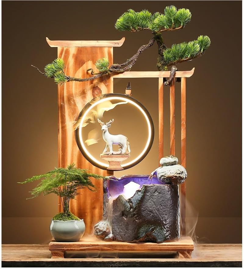GUERNSEY Tabletop Fountain Tabletop Fountain Creative Water Fountain Home Interior Porch Small Ornaments Office Desk Fountain Indoor Fountain