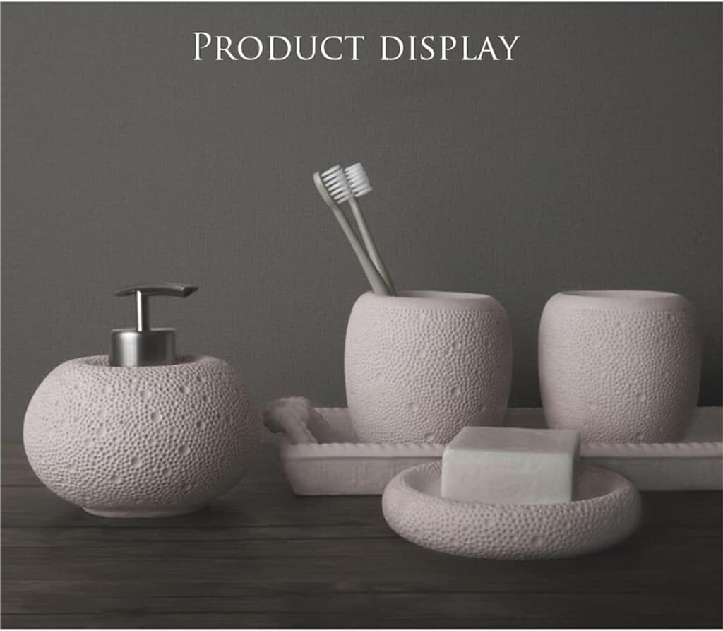 Bathroom Accessory Natural Sand Bathroom Accessory Set Soap Dispenser Sets(Pink,4 Pack)