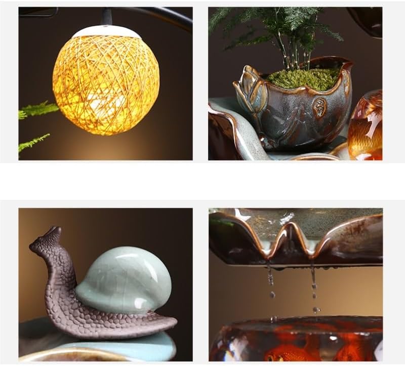 GUERNSEY Tabletop Fountain Tabletop Fountain Creative Flowing Water Fountain Office Living Room Home Decorative Fish Tank Ornaments Indoor Fountain