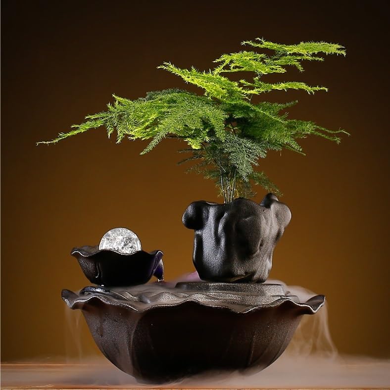 GUERNSEY Tabletop Fountain Tabletop Fountain Flowing Water to Make Money Ornaments Circulating Water Office Living Room Decoration Desktop Fountain Indoor Fountain(A)