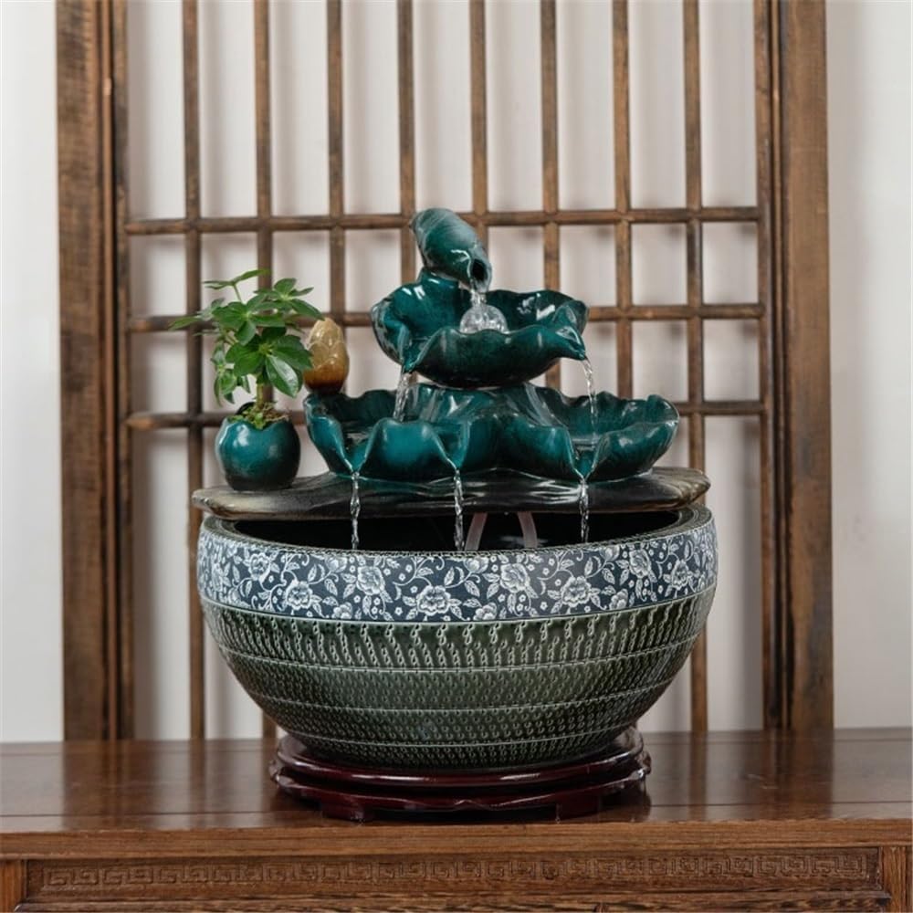 Tabletop Tabletop Fountain Waterfall, Indoor Water Feature Desktop Simulation Scenery Decoration Decor(Medium)