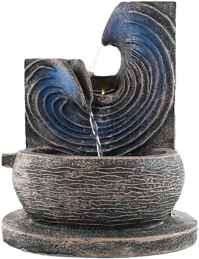 GUERNSEY Tabletop Fountain Resin Water Fountain Ornaments Circulating Water Small Office Desktop Coffee Table Decoration Ornaments Indoor Fountain
