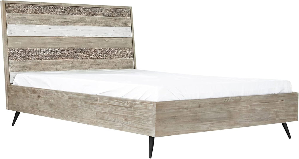 Armen Living Bridges Queen Platform Bed in Two Tone Acacia Wood