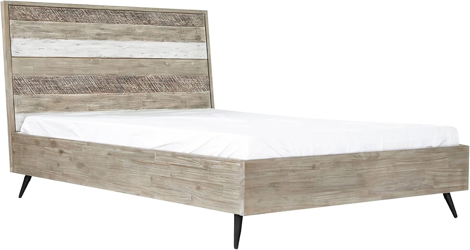 Armen Living Bridges Queen Platform Bed in Two Tone Acacia Wood
