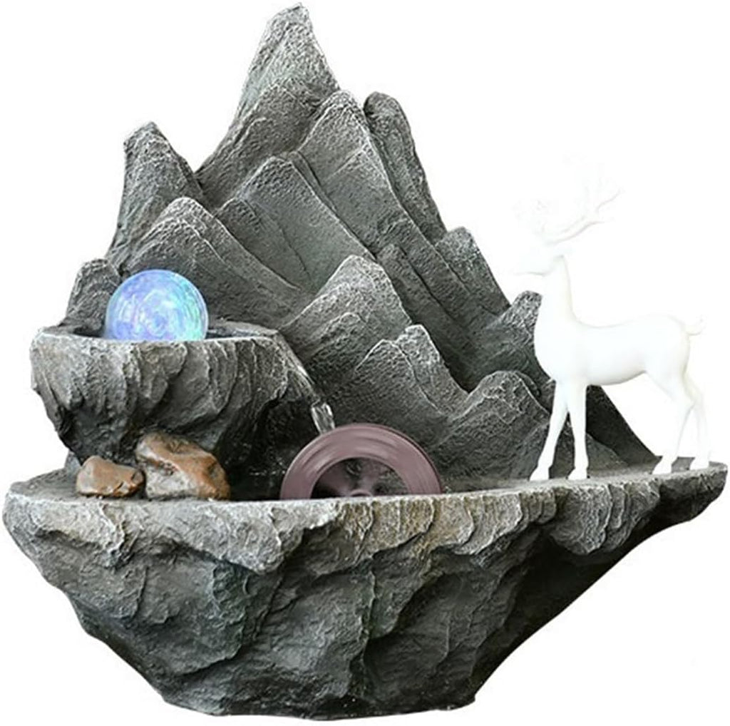 GLigeT Tabletop Fountain Desktop Wigwam Flowing Water Ornaments Fortune Cycle Feng Shui Ball Home Living Room Fountain Office Ornaments Water Fountain Decor