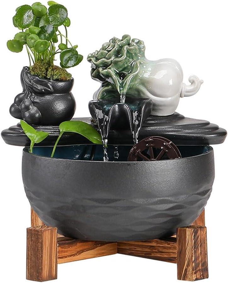 GUERNSEY Tabletop Fountain Living Room Water Ornaments Circulation Fish Tank Fountain Office Desktop Study Coffee Table Desktop Fountain Indoor Fountain