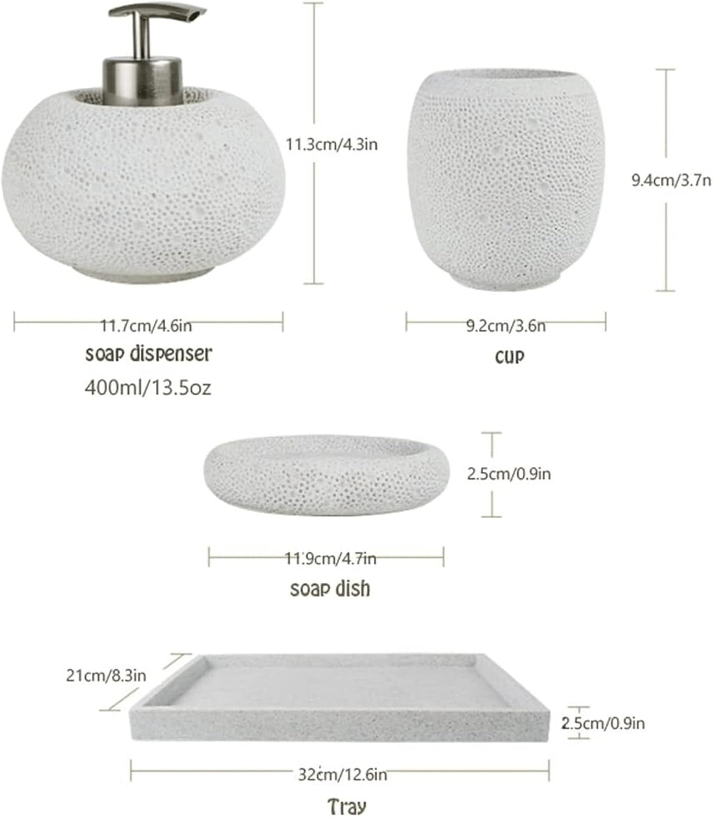 Bathroom Accessory Natural Sand Bathroom Accessory Set Soap Dispenser Sets(Blue,4 Pack)