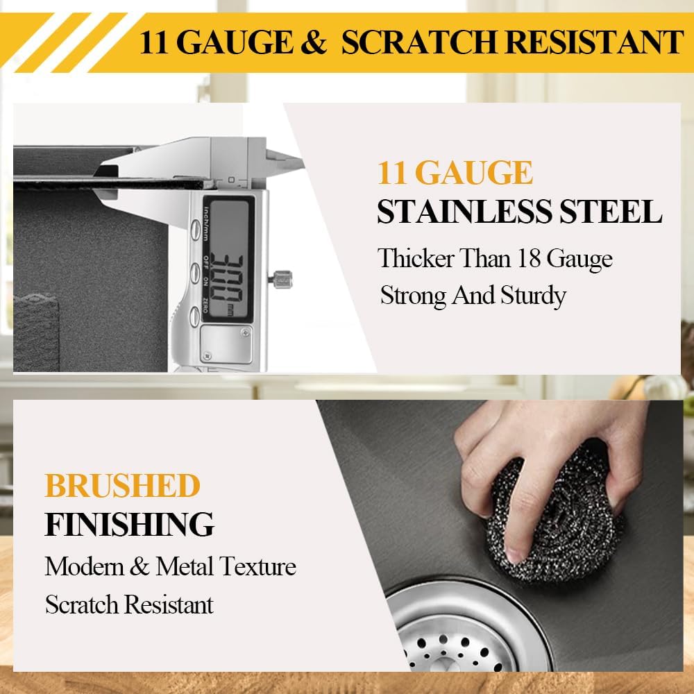 Black 22x18 Inch Kitchen And Bar Sink-Stainless Steel Drop In Single Bowl Topmount Kitchen&Bar Sink Combo-Sink Grid,Soap Dispenser,Drain Basket,Strainer Mesh,Drain Strainer Set for Modern Kitchen Sink