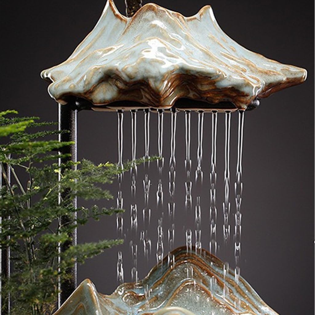 GUERNSEY Tabletop Fountain Chinese Style Water Fountain Ornaments for Home Living Room Decoration Creative Desktop Fountain Ornaments Tabletop Fountains Indoor Fountain
