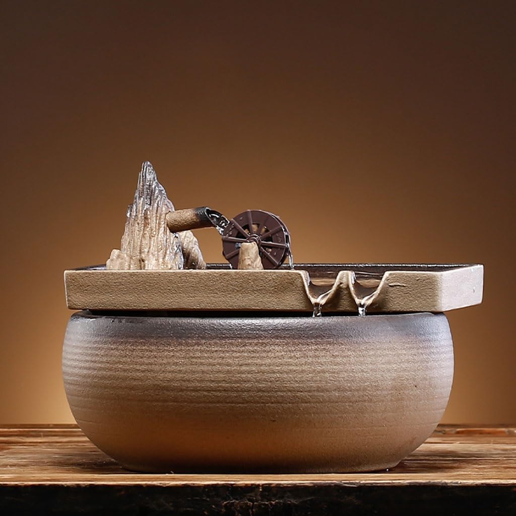 GUERNSEY Tabletop Fountain High Mountain Water Fountain Ornaments Office Circulating Water Desktop Fountain Indoor Desktop Decorations Indoor Waterfall Feature Indoor Fountain