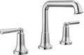 Delta Saylor Chrome Bathroom Faucet 3 Hole, 8 Inch Widespread Bathroom Sink Faucet for Vanity, Metal Push-Pop Drain Assembly, Chrome 3536-MPU-DST