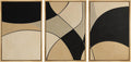 SIGNLEADER Framed Canvas Print Wall Art Set Modern Black Beige Geometric Arc Abstract Illustrations Modern Art Boho Decorative for Living Room, Bedroom, Office - 16'x24'x3 NATURAL