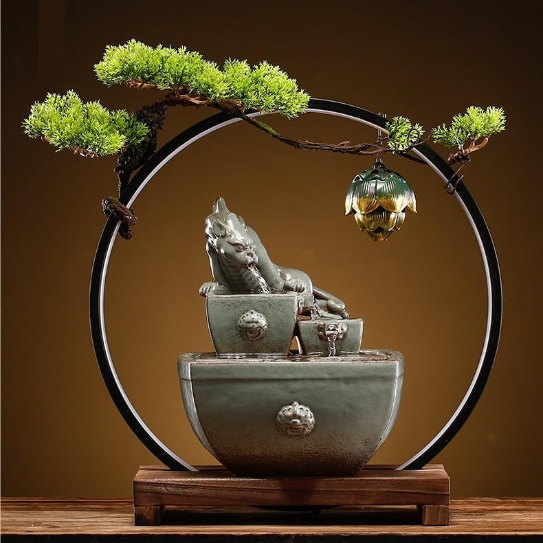 GUERNSEY Tabletop Fountain Tabletop Fountain Flowing Water Makes Money Circulating Water Ornaments Tea Room Company Office Front Desk Table Fountain Indoor Fountain