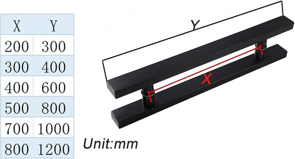 Polished Black Shower Sliding Door Handle Replacement,Push-Pull Glass Door Knob,800Mm Towel Bar,Durable Enclosure Accessory for Bathroom Upgrade-400mm