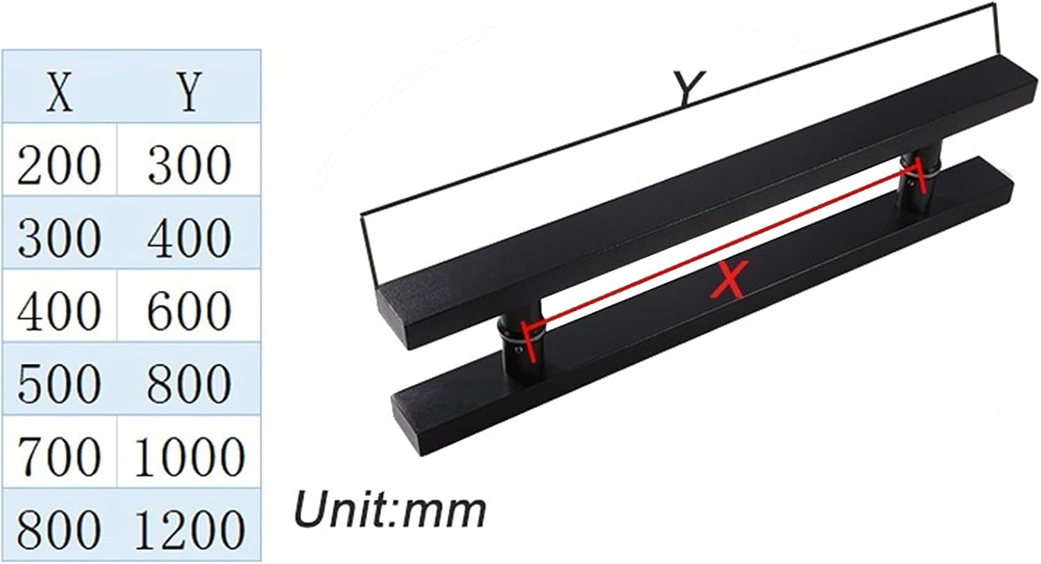 Polished Black Shower Sliding Door Handle Replacement,Push-Pull Glass Door Knob,800Mm Towel Bar,Durable Enclosure Accessory for Bathroom Upgrade-500mm