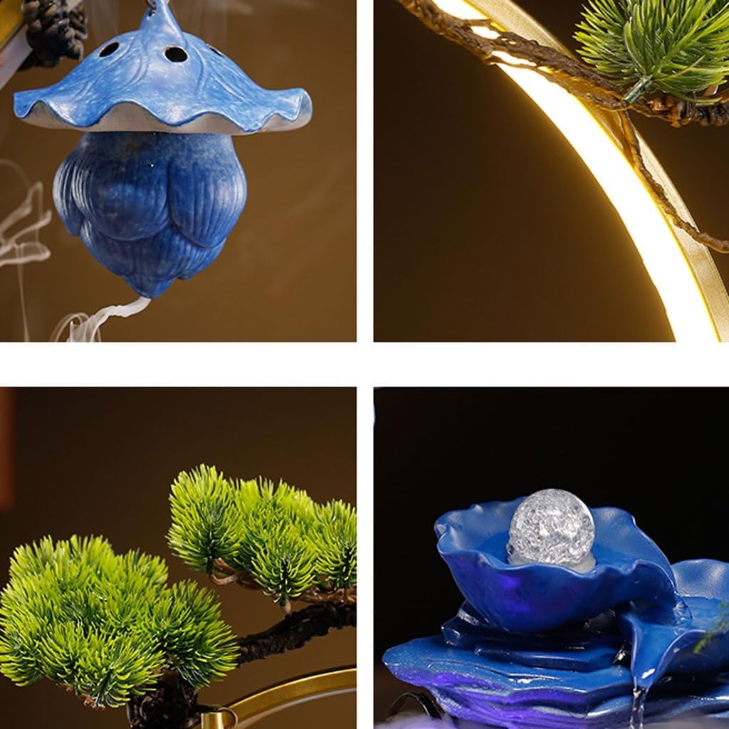 GUERNSEY Tabletop Fountain Creative Water Fountain Ornaments Office Circulating Water Desktop Fountain Coffee Table Desktop Ornaments Indoor Waterfall Feature Indoor Fountain