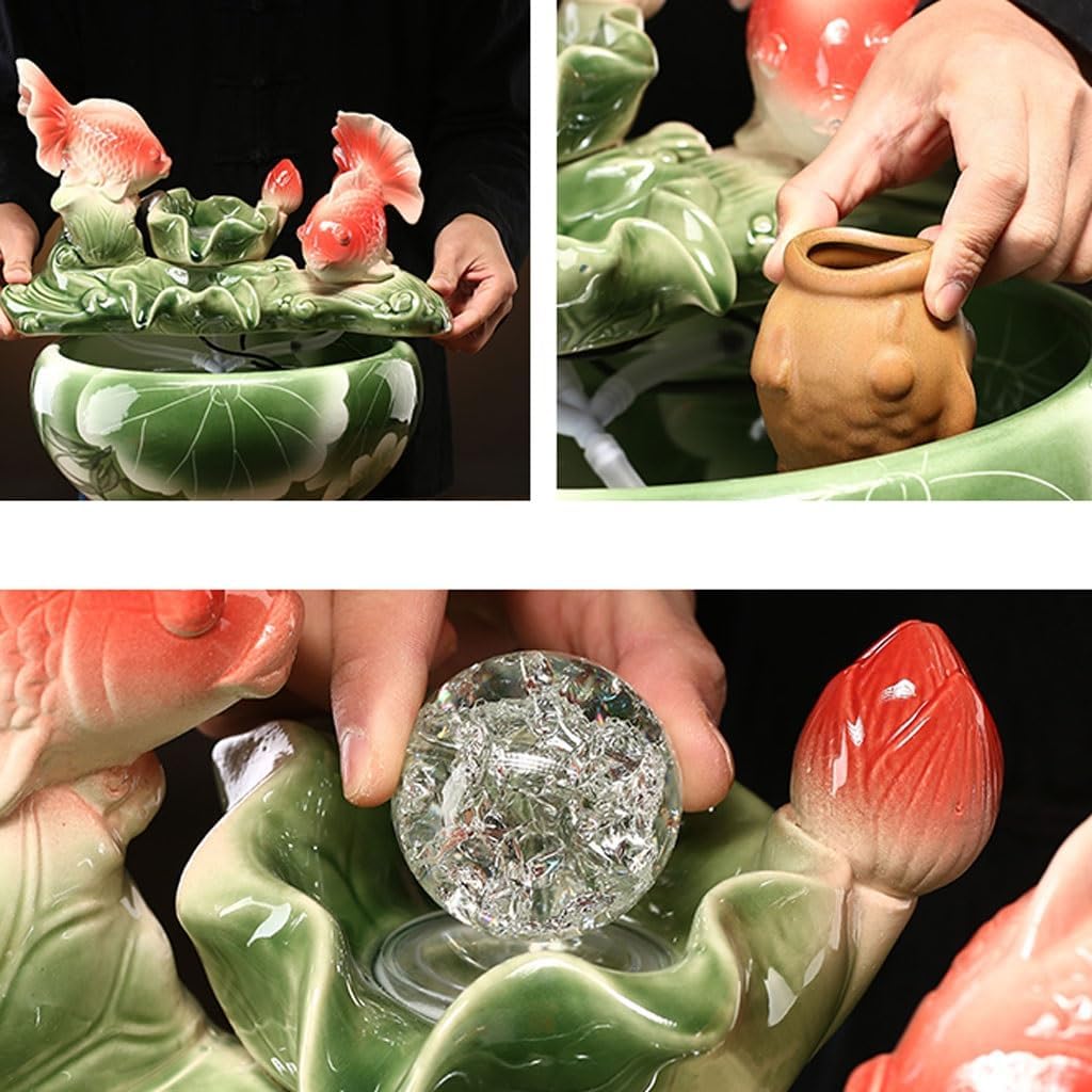 GUERNSEY Tabletop Fountain Tabletop Fountains Creative Water Flowing Office Desktop Fountain Home Desktop Decoration Ornaments Indoor Water Circulation Ornaments Indoor Fountain