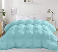 Pinch Pleated Aqua Blue 5 Piece Soft 500 GSM California Queen Size Comforter Set (Comforter + 4 Pillowcases) 1000 Series Egyptian Cotton Comforter Set
