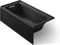 KOHLER K-1947-LA-7 Archer 60' x 30' Alcove Whirlpool with Integral Apron, Tile Flange and Left-Hand Drain, Black