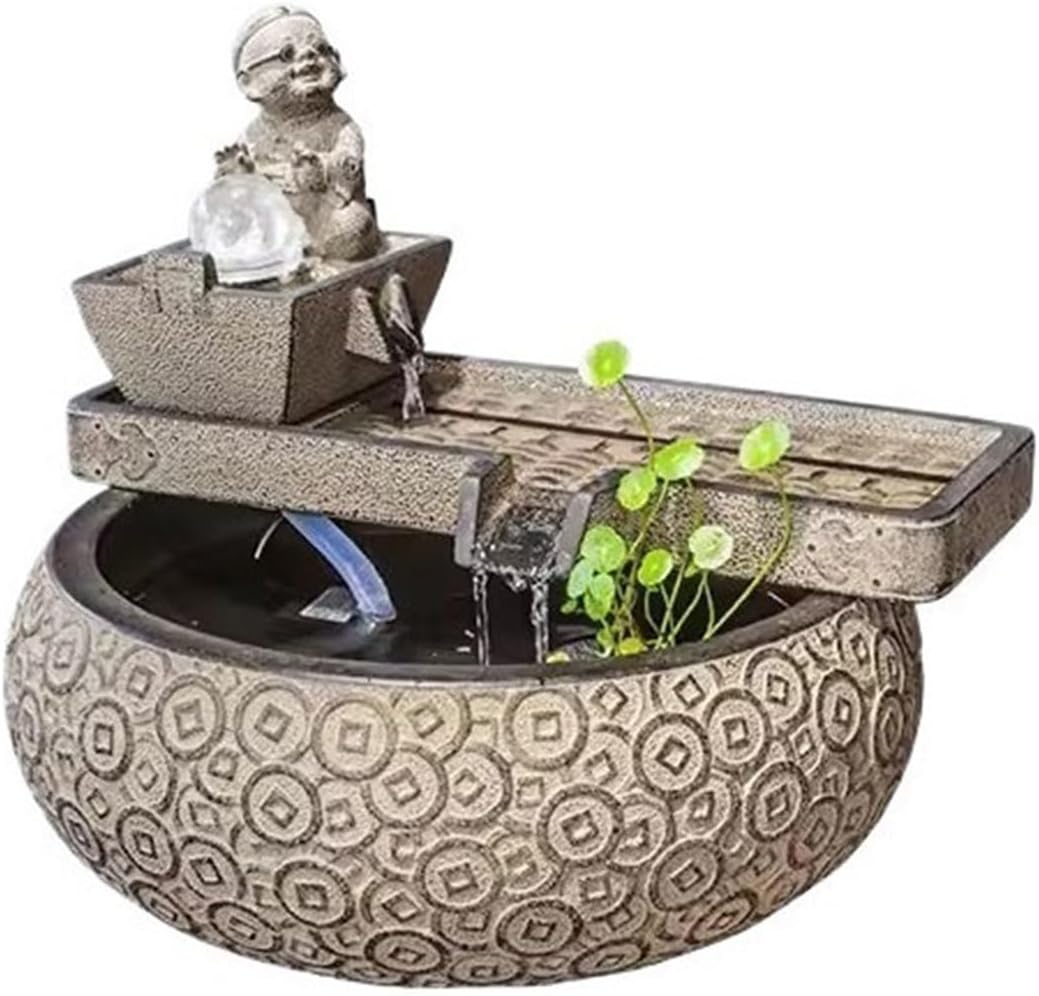 GLigeT Tabletop Fountain Desktop Fountain Water Feature Living Room Fortune Flowing Water Ornaments Front Office Desktop Decorations Water Fountain Decor