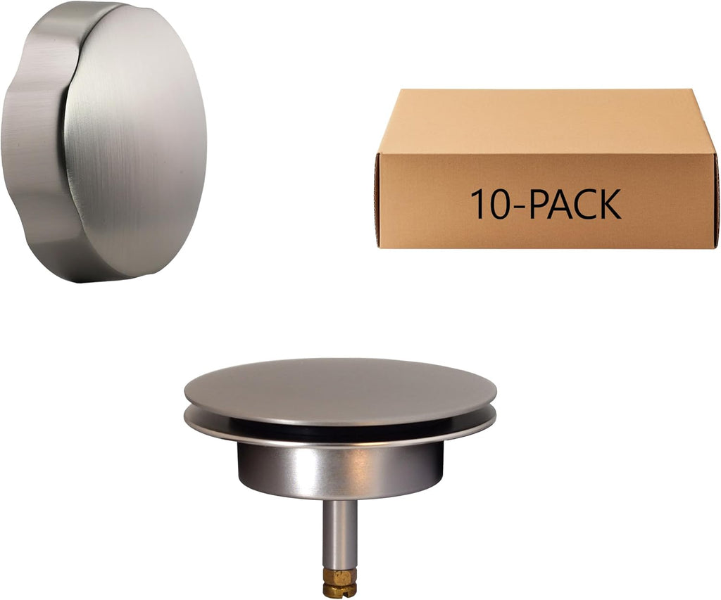 Westbrass D50TE-10-07 Standard 1-1/2' Replacement Trim for Cable Drive Bath Drain Waste & Overflow Assemblies, Satin Nickel (10-Pack)