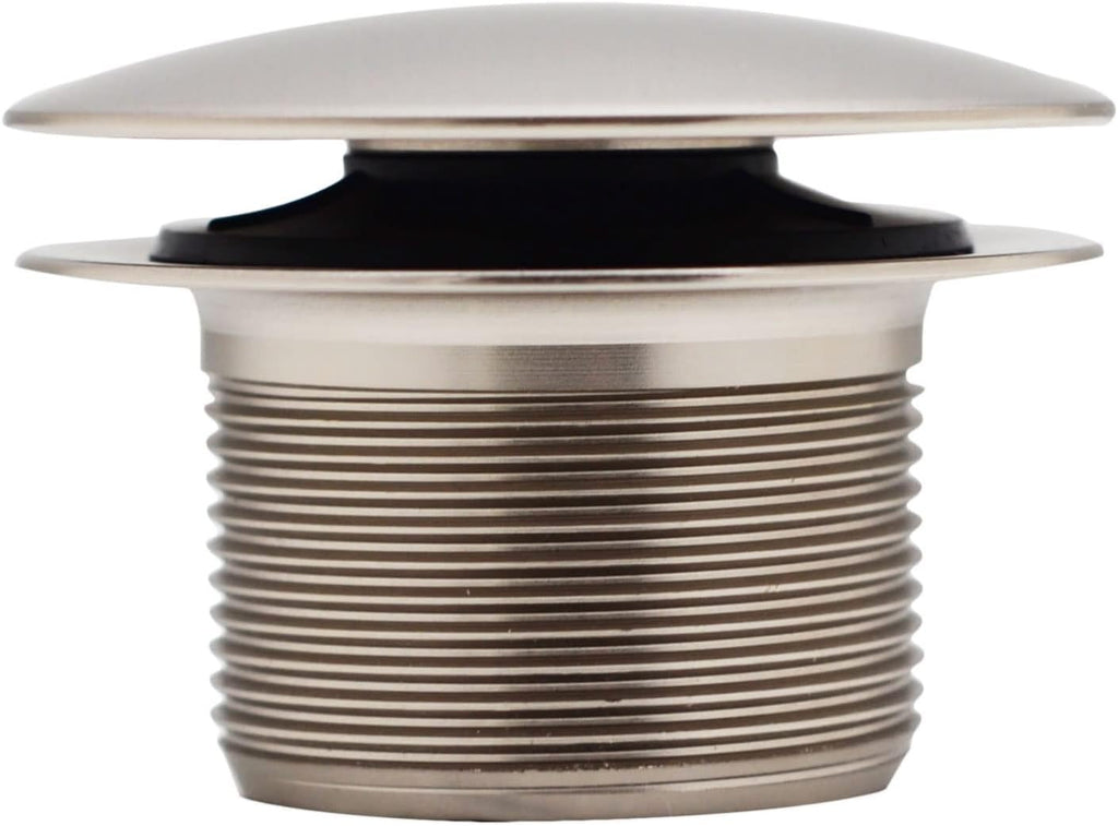 Westbrass D398RK-50-20 1-1/2' NPSM Coarse Thread Mushroom Tip-Toe Bathtub Drain Stopper with Illusionary Overflow Faceplate, Stainless Steel (50-Pack)