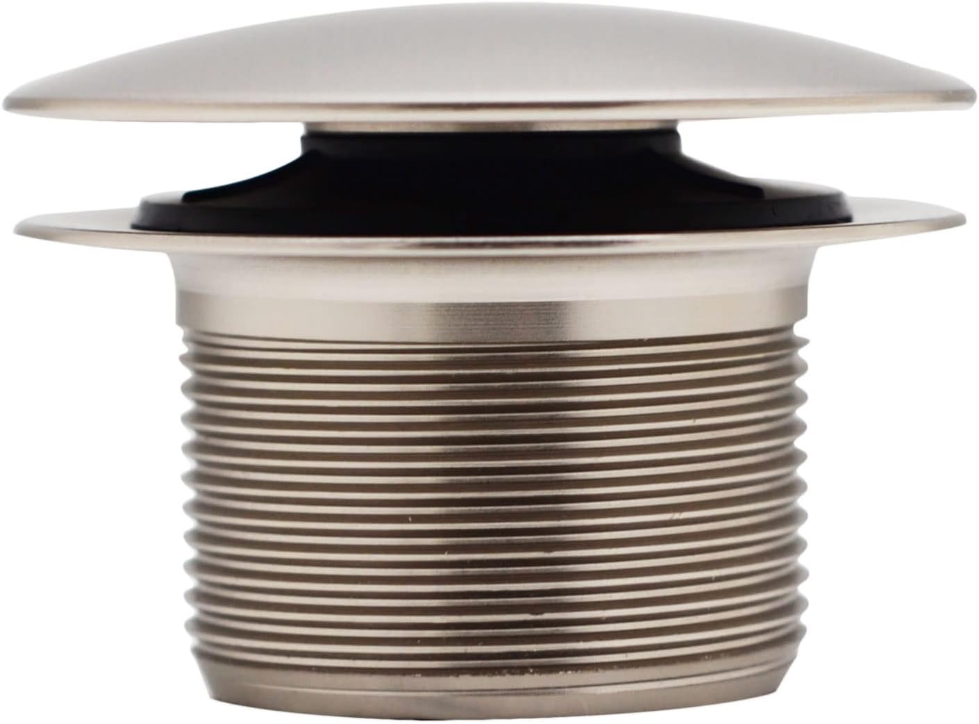 Westbrass D398RK-50-20 1-1/2' NPSM Coarse Thread Mushroom Tip-Toe Bathtub Drain Stopper with Illusionary Overflow Faceplate, Stainless Steel (50-Pack)