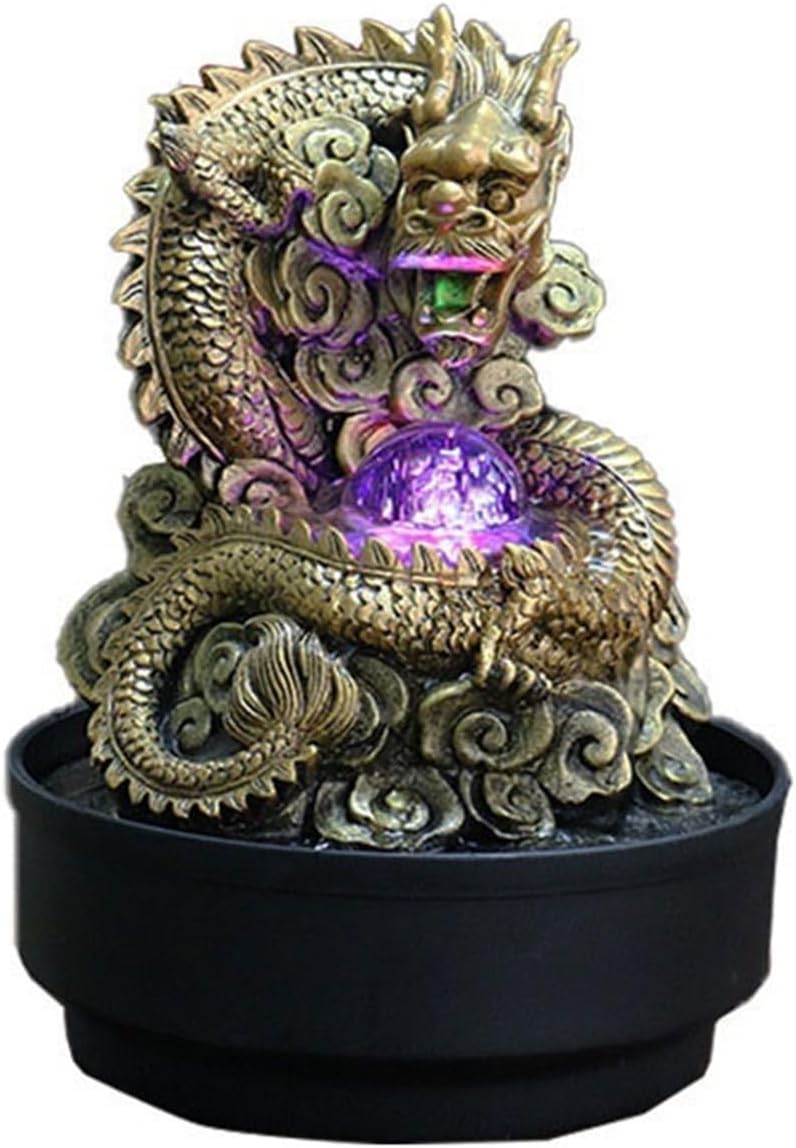 GLigeT Tabletop Fountain Desktop Fountain Ornaments Fortune Feng Shui Ball Office Home Decorations Opening Housewarming Gift Water Fountain Decor