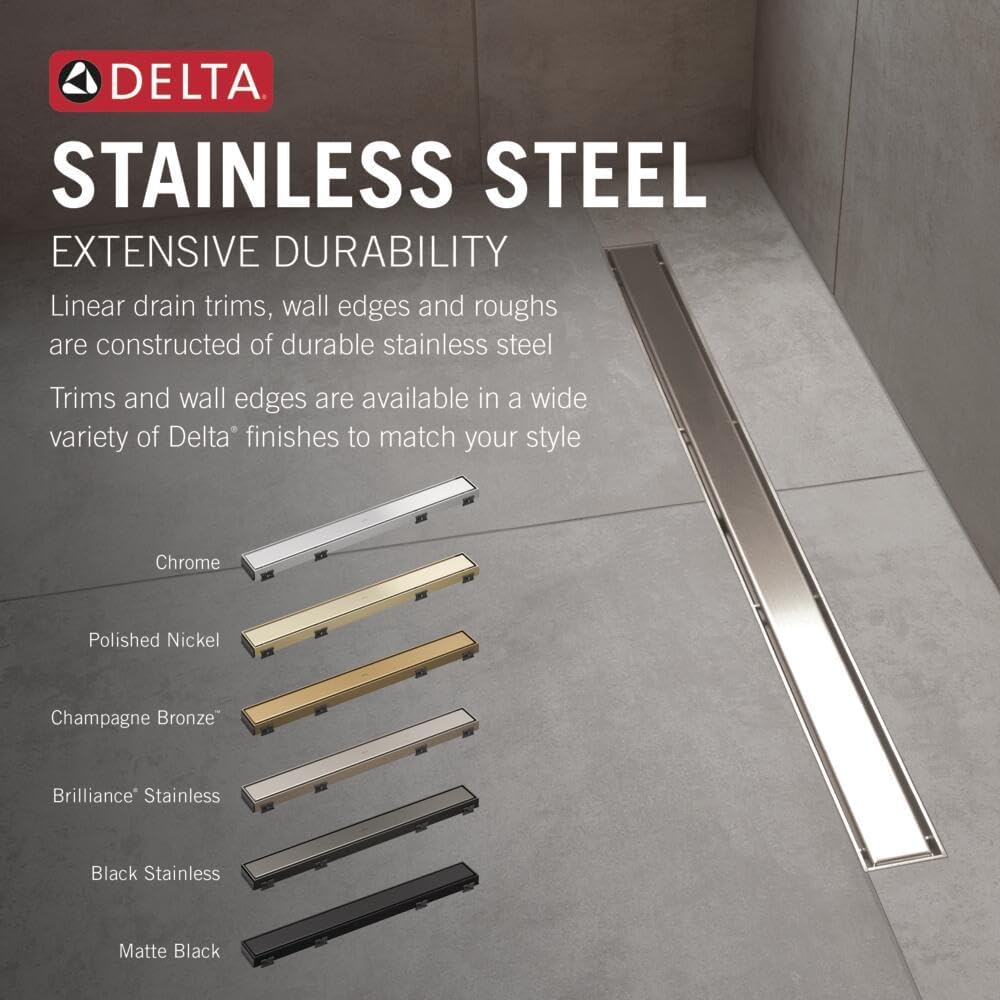 Delta Faucet 24-Inch Reversible Linear Shower Drain Trim in Polished Nickel