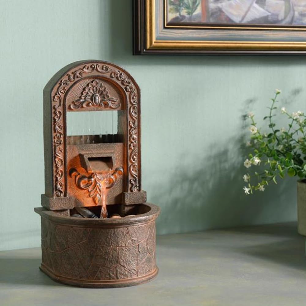 GRFIT Indoor Fountain Small Retro Desk Fountain, Recycled Water, Running Water Ornament, Decorative Ornament for Home Tabletop Fountain