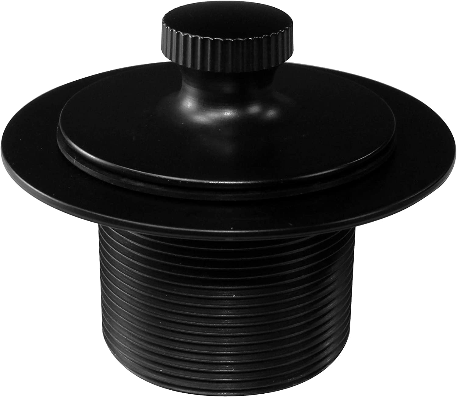 Westbrass D941K-50-62 1-3/8' Fine Thread Twist & Close Bathtub Drain Trim with One-Hole Overlfow Faceplate and Universal Adaptor, Matte Black (50-Pack)