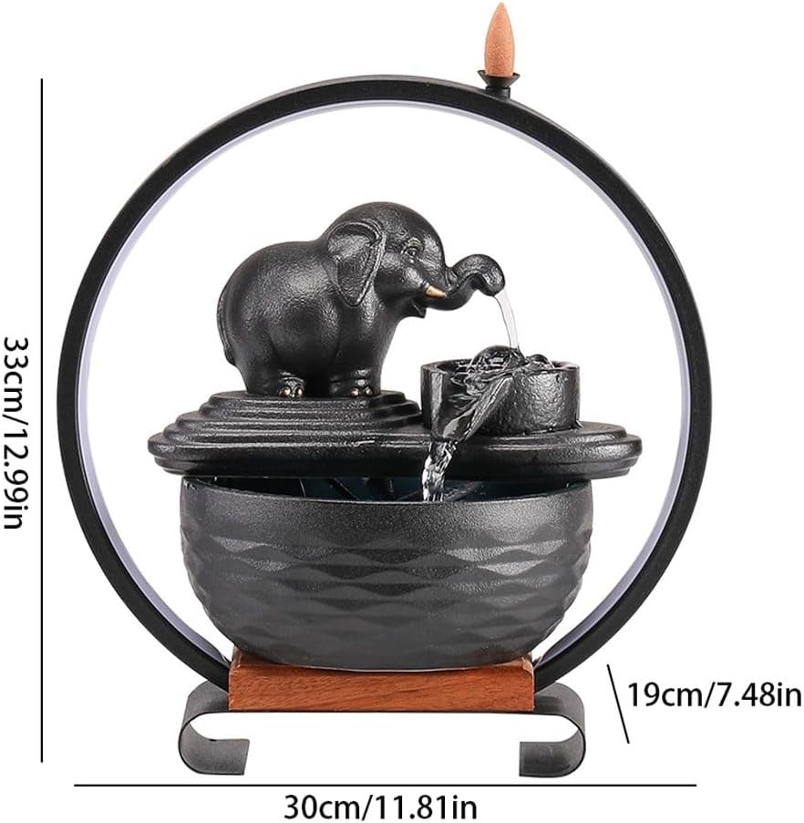 GUERNSEY Tabletop Fountain Flowing Water Ornaments Living Room Flowing Water Fountain Desktop Home Decorations Study Desk Desktop Fountain Indoor Fountain
