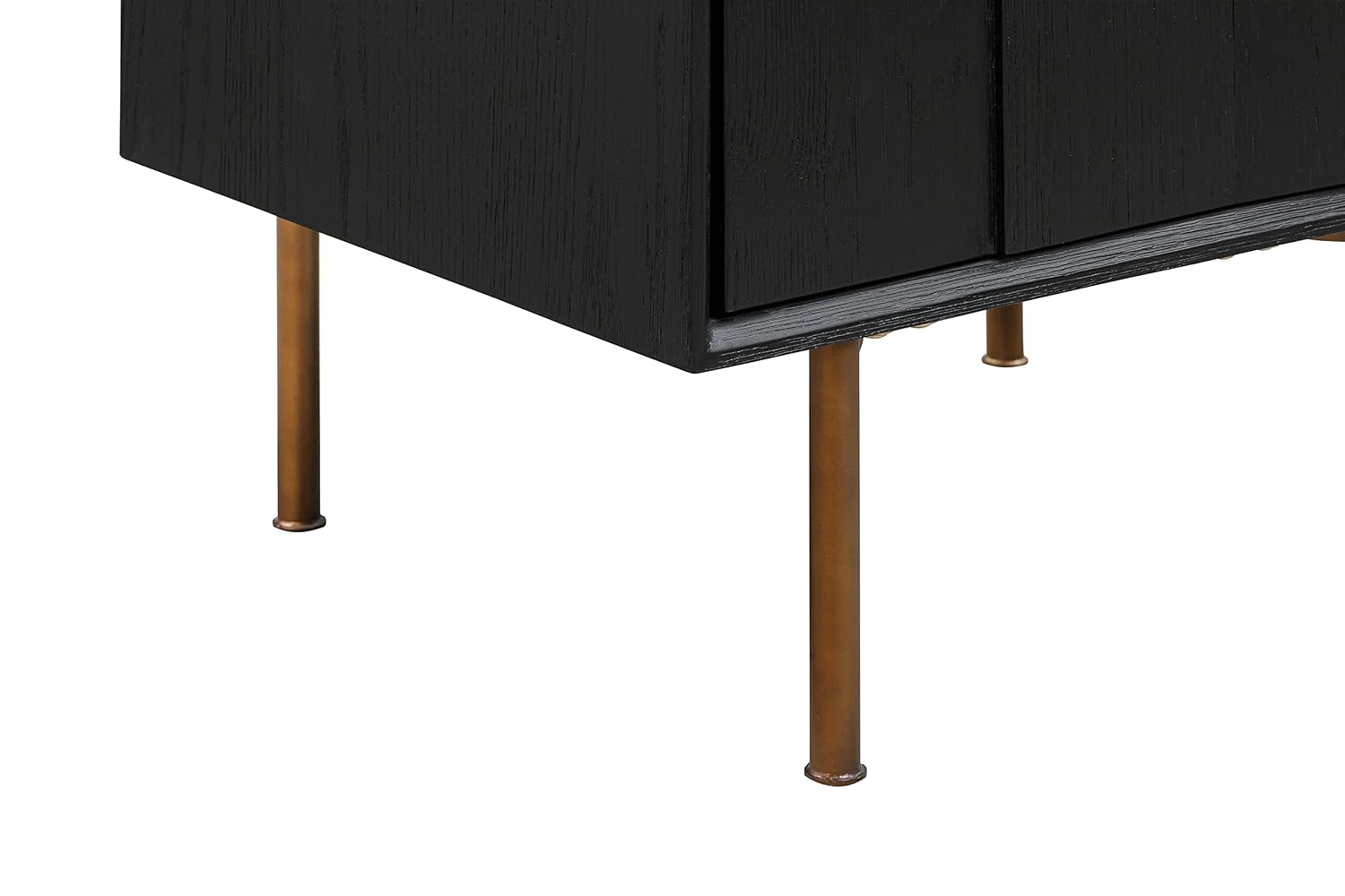 Armen Living Carnaby Queen 3 Piece Bedroom Set in Black Brushed Oak Wood
