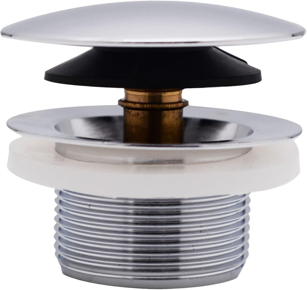 Westbrass D493244CHM-4-26 Bath Waste & Overflow Assembly with Patented Deep Soak Faceplate Cover and Tip-Toe Drain Plug - SCH. 40 PVC, Polished Chrome (4-Pack)