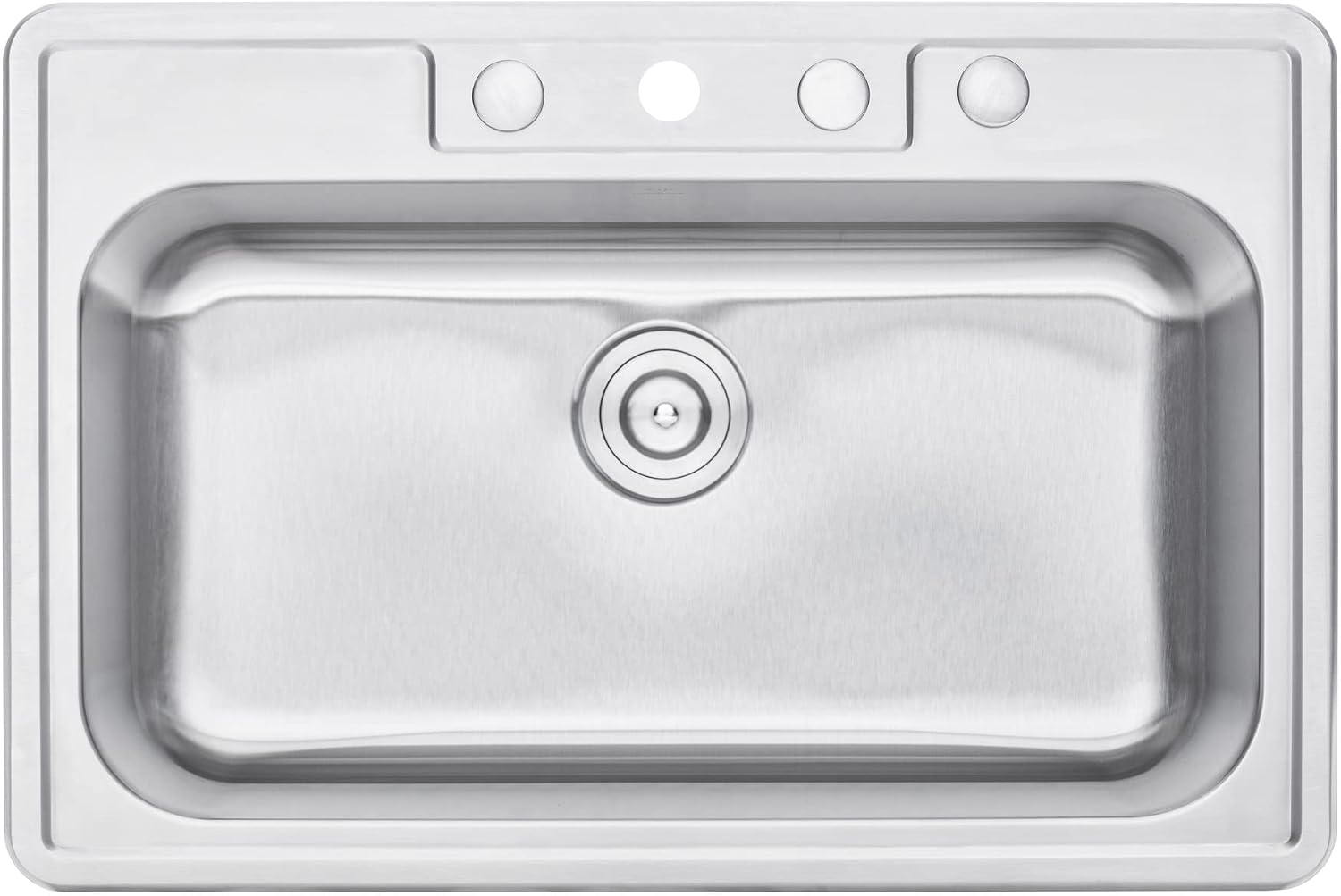 CozyBlock 33 x 22 x 9 Inch Top-mount/Drop-in Stainless Steel Single Bowl Kitchen Sink with Strainer and Silicon Dishrack - 18 Gauge Stainless Steel-4 Faucet Hole