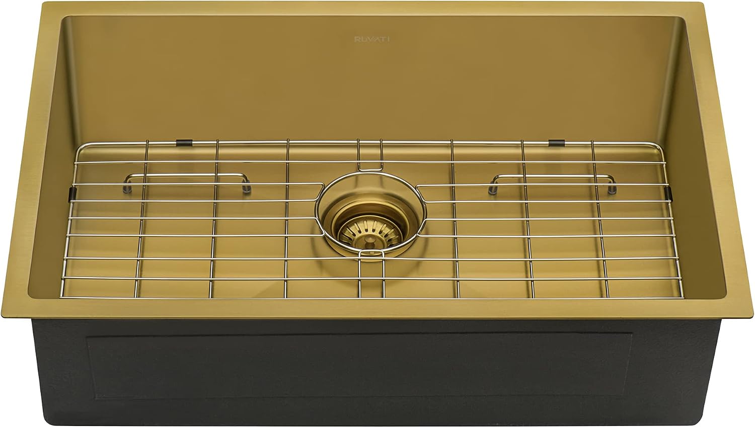 Ruvati 33-inch Undermount Satin Brass Matte Gold Stainless Steel Kitchen Sink 16 Gauge Single Bowl - RVH6433GG