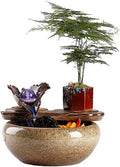 Tabletop Chinese Style Tabletop Fountain Relaxation Water Feature Circulating Ceramic Fish Tank Decor