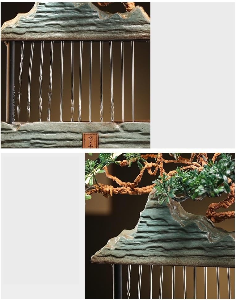 GUERNSEY Tabletop Fountain Tabletop Fountain Rockery Water Fountain Feng Shui Wheel Fortune Small Ornaments Circulating Water Desktop Fountain Indoor Fountain