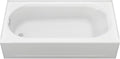 American Standard 2390202ICH.020 Princeton 60 in. x 30 in. Americast Apron-Front Bathtub with Left Hand Drain and Built-In Overflow, White