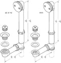 Pfister 018-310 Pfister-General Tub Drain Kit - Matte Black