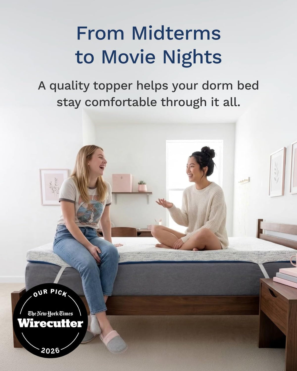 ViscoSoft 4 Inch Memory Foam Mattress Topper Twin XL - Select High Density Extra Long Ventilated Mattress Pad - Removable Bamboo-Rayon Cover