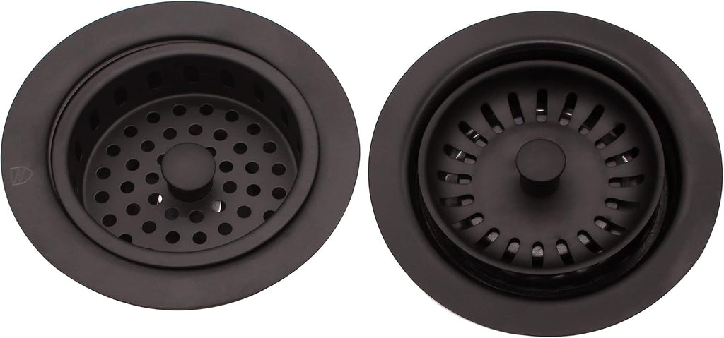 Westbrass CO2165S-12 COMBO PACK 3-1/2' Post Style Large Kitchen Sink Basket Strainer and Waste Disposal Drain Flange with Basket Strainer, Oil Rubbed Bronze
