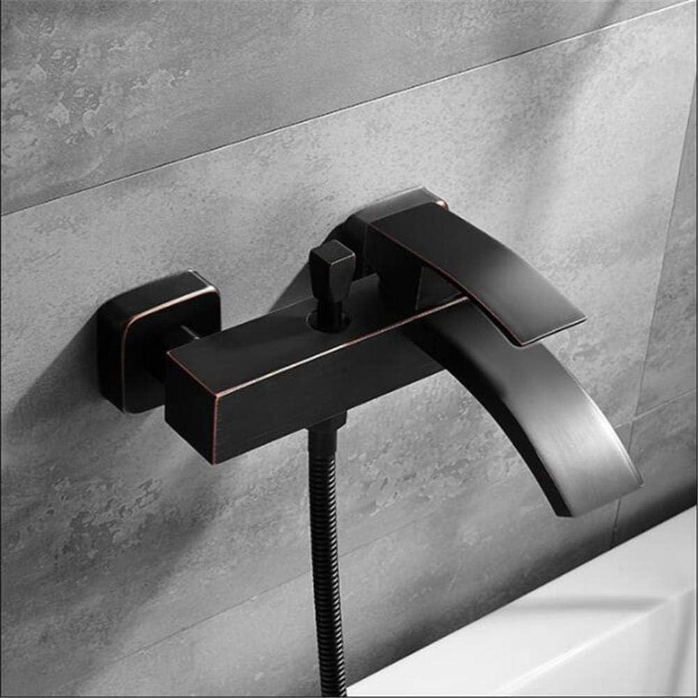 Bathroom Faucet Shower Set Black Square Tube Single Handlebath Shower Faucet Bathtub hot and Cold Water Antique Brass Shower Faucet Set