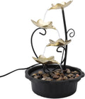 Tabletop Fountain with LED Lights Flowing Water Desktop Fountain for Home & Office, USB Powered Relaxation Decor with Adjustable Flow Silent Pump (9.1x9.1x13.6)