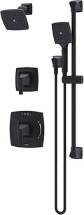 Symmons Oak HydroMersion Double Handle Shower Trim Kit with Hand Spray in Matte Black (Valve Not Included) - 5695MB15TRM