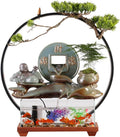 GUERNSEY Tabletop Fountain Tabletop Fountains Chinese Style Entrance Glass Fish Tank Ornaments Creative Flowing Water Table Fountain Ornaments Office Decorations Indoor Fountain