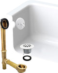 Westbrass A323-50 14' Bath Waste & Overflow Assembly with Trip Lever and Beehive Strainer Grid Drain, Powder Coat White